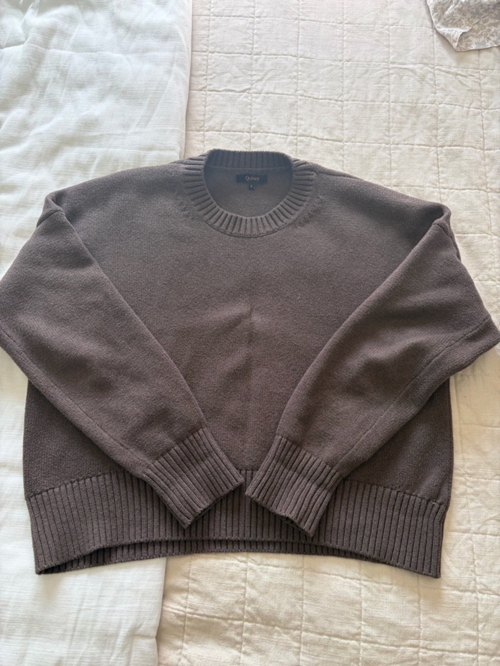 Quince Crewneck Sweater in Warm Brown